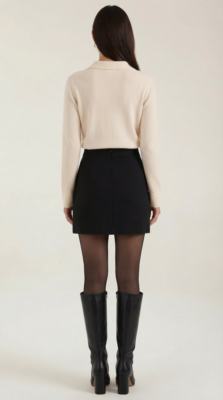 Gladys gebreide cardigan met kraag en knopen