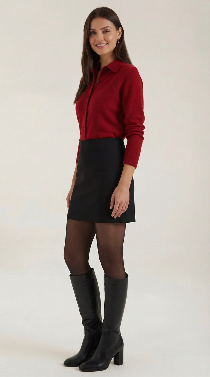 Gladys gebreide cardigan met kraag en knopen