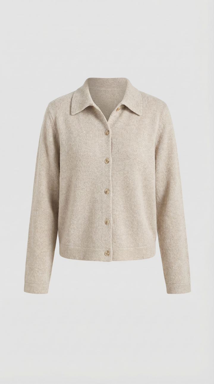 Gladys gebreide cardigan met kraag en knopen