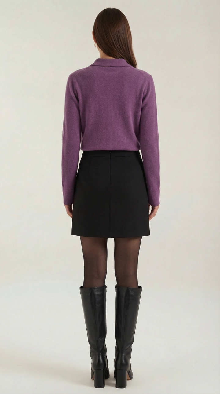 Gladys gebreide cardigan met kraag en knopen