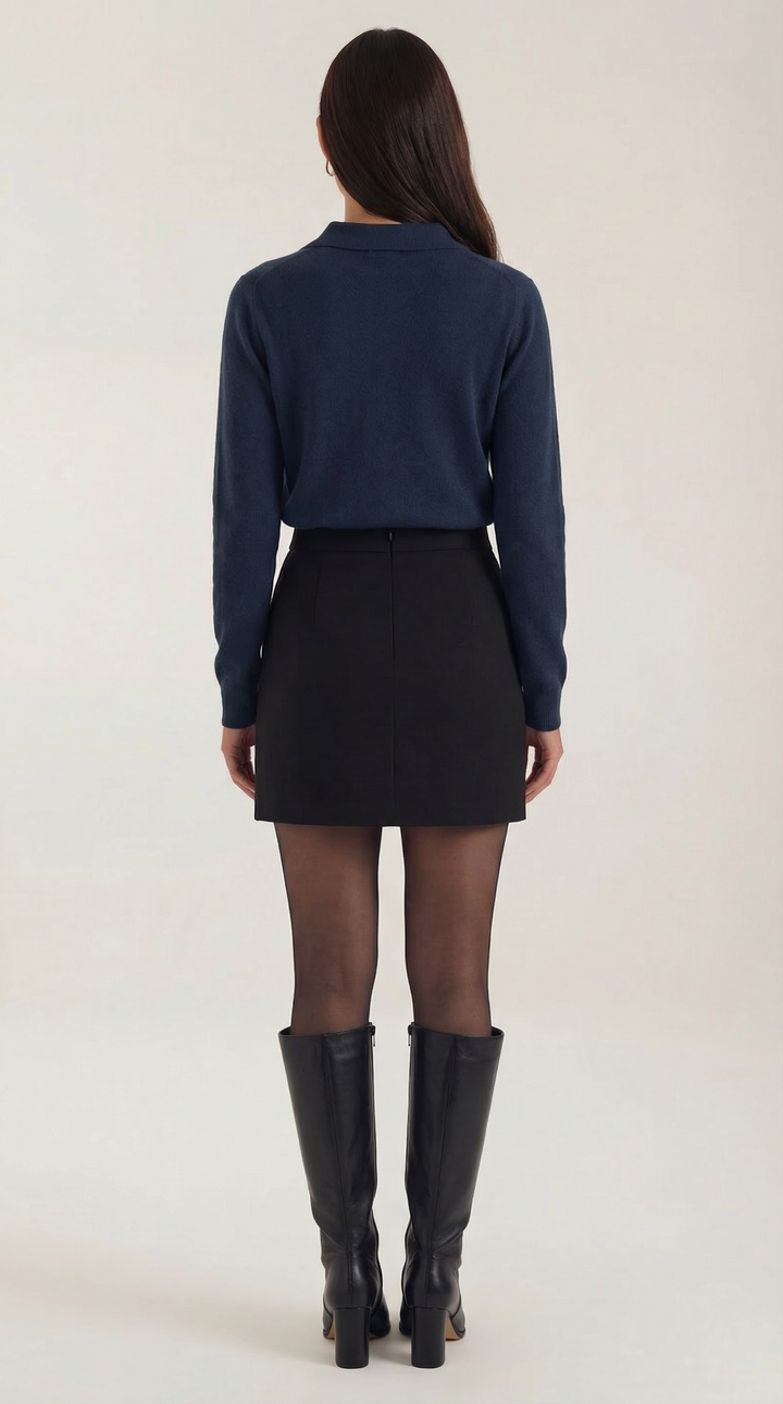 Gladys gebreide cardigan met kraag en knopen