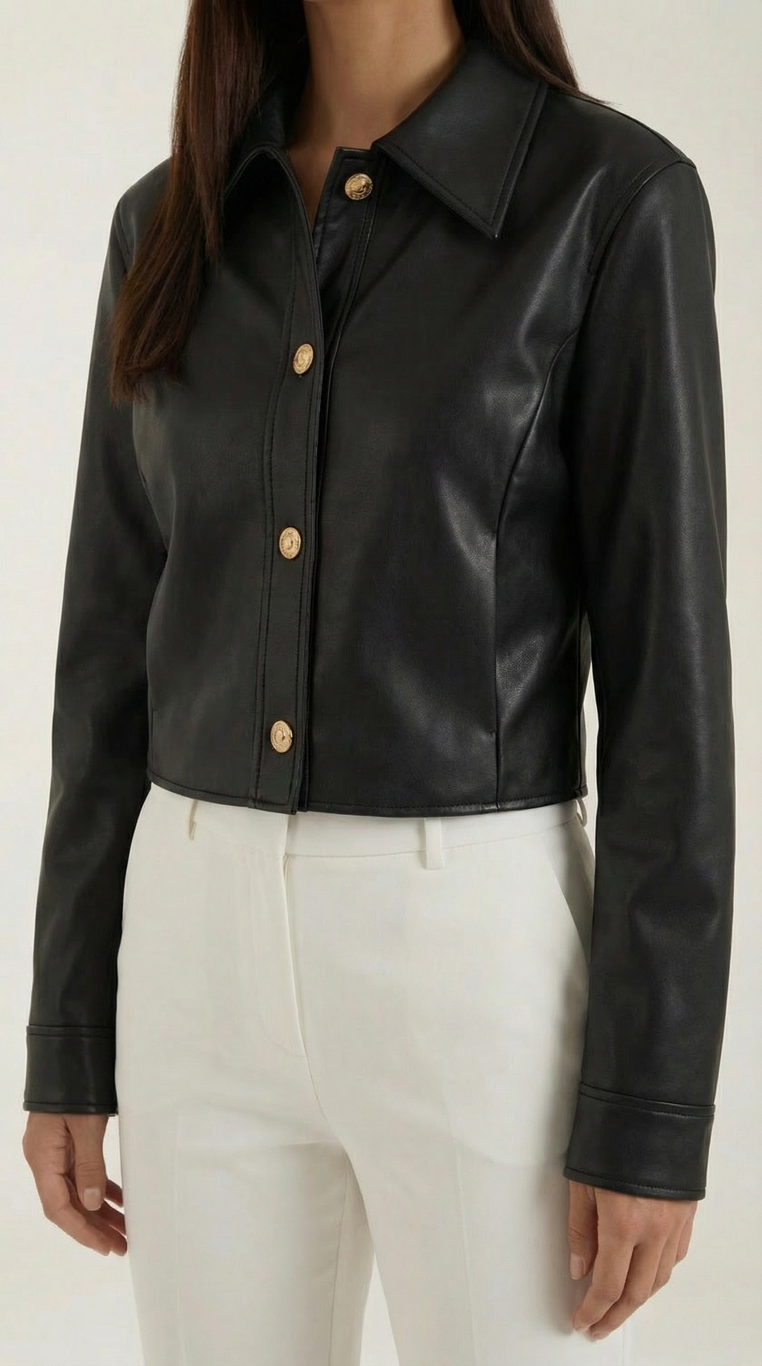 Heather Nepleather Cropped Jacket