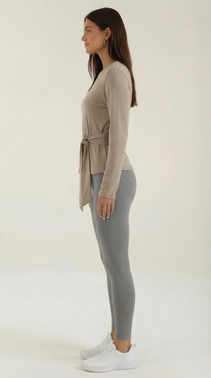 Holly Lange Mouw Knoop Detail Top