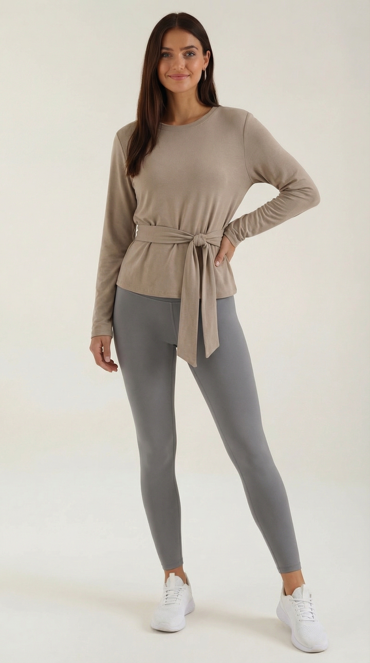 Holly Lange Mouw Knoop Detail Top