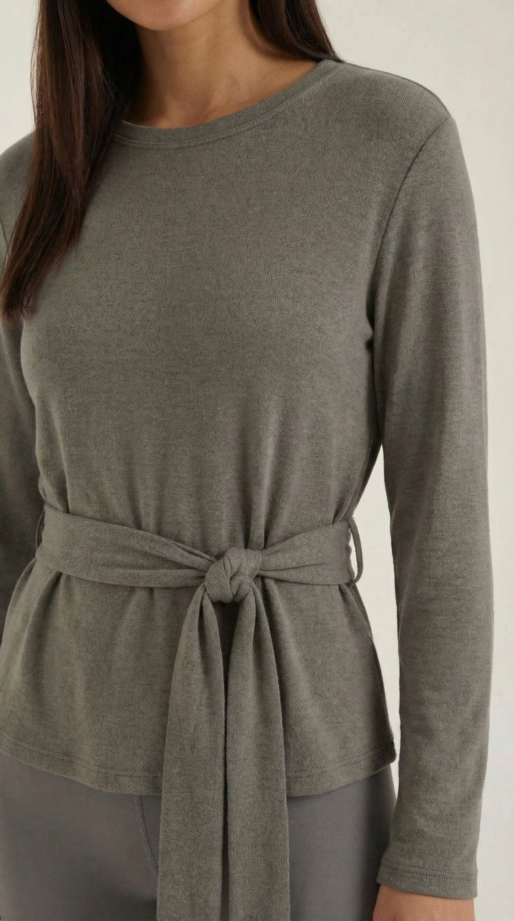 Holly Lange Mouw Knoop Detail Top