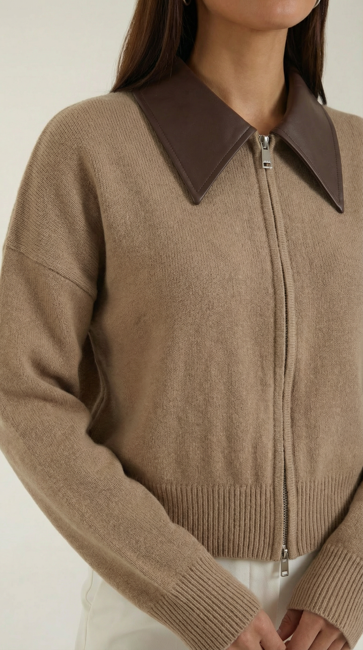 Irene Gebreide Korte Mouwen Polo Shirt