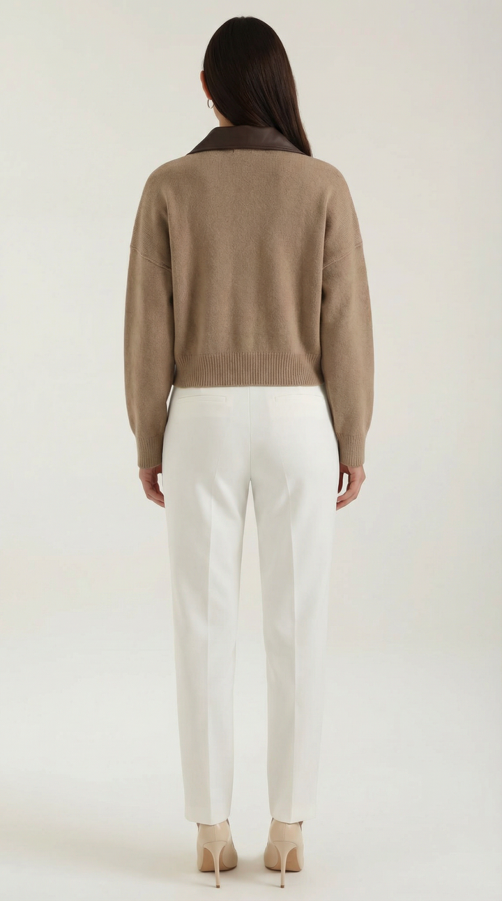 Irene Gebreide Korte Mouwen Polo Shirt