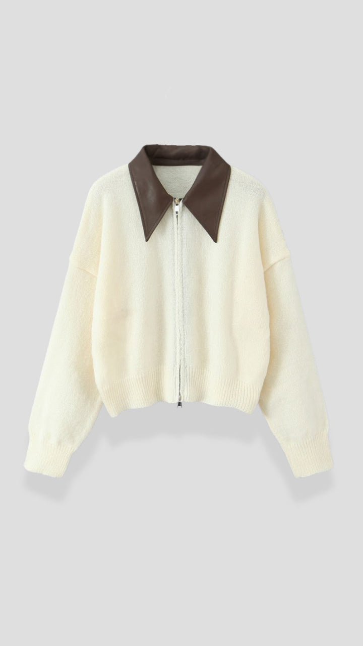 Irene Gebreide Korte Mouwen Polo Shirt