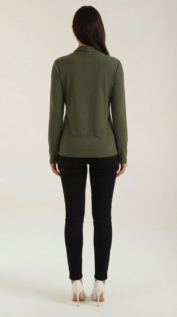 Jamie mock-neck blouse met strik