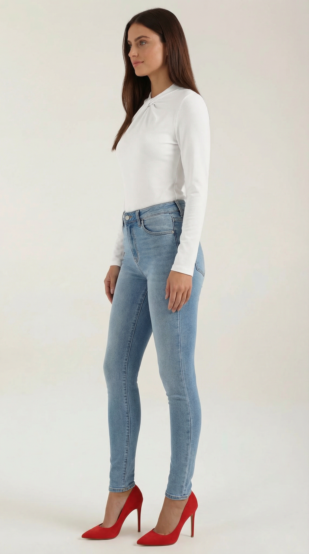 Jamie mock-neck blouse met strik