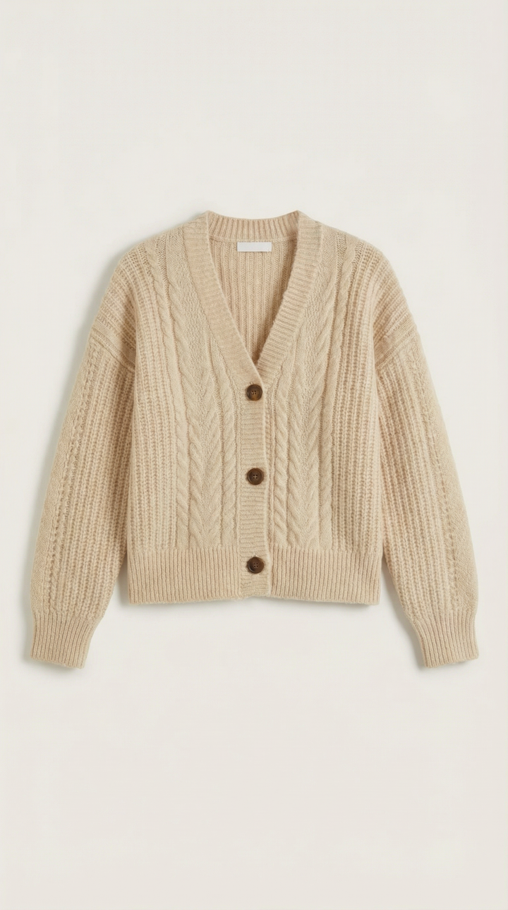 'Janet' Oversized Kabelgebreide Trui