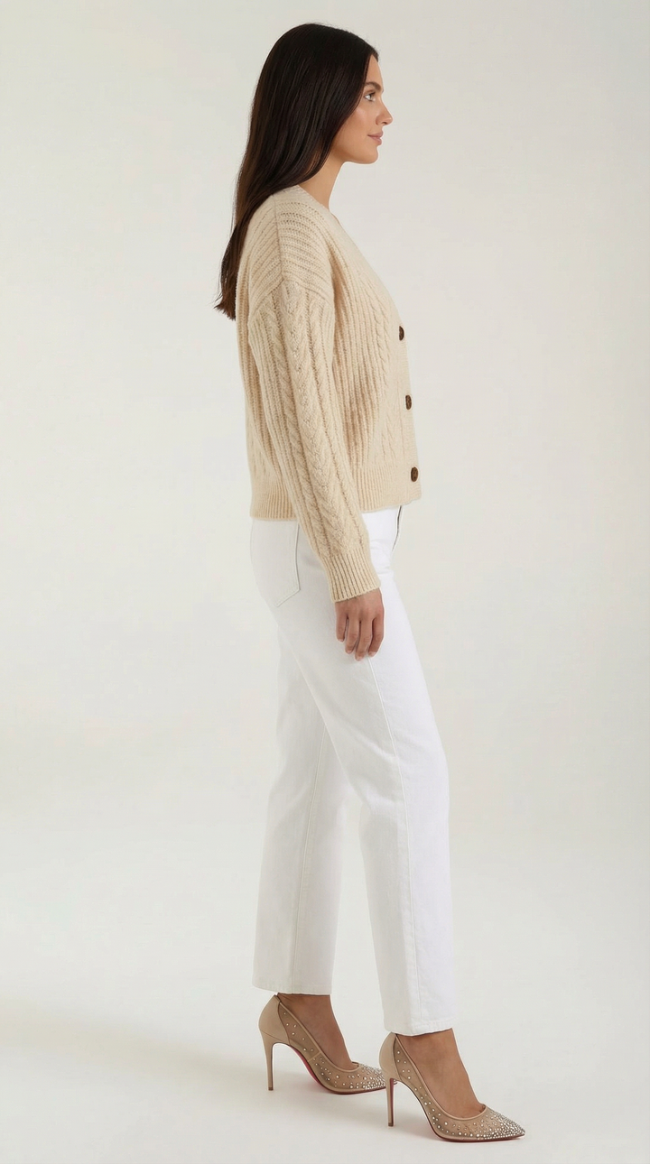 'Janet' Oversized Kabelgebreide Trui