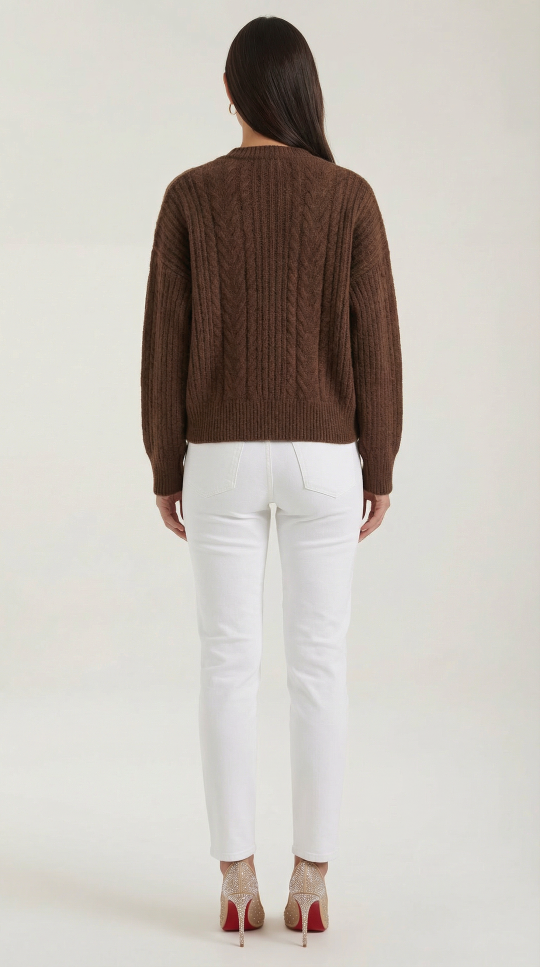 'Janet' Oversized Kabelgebreide Trui