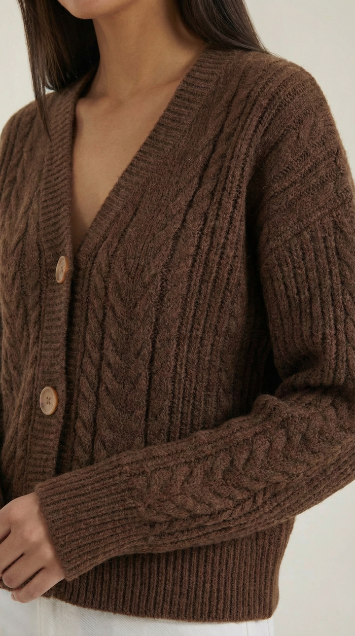 'Janet' Oversized Kabelgebreide Trui