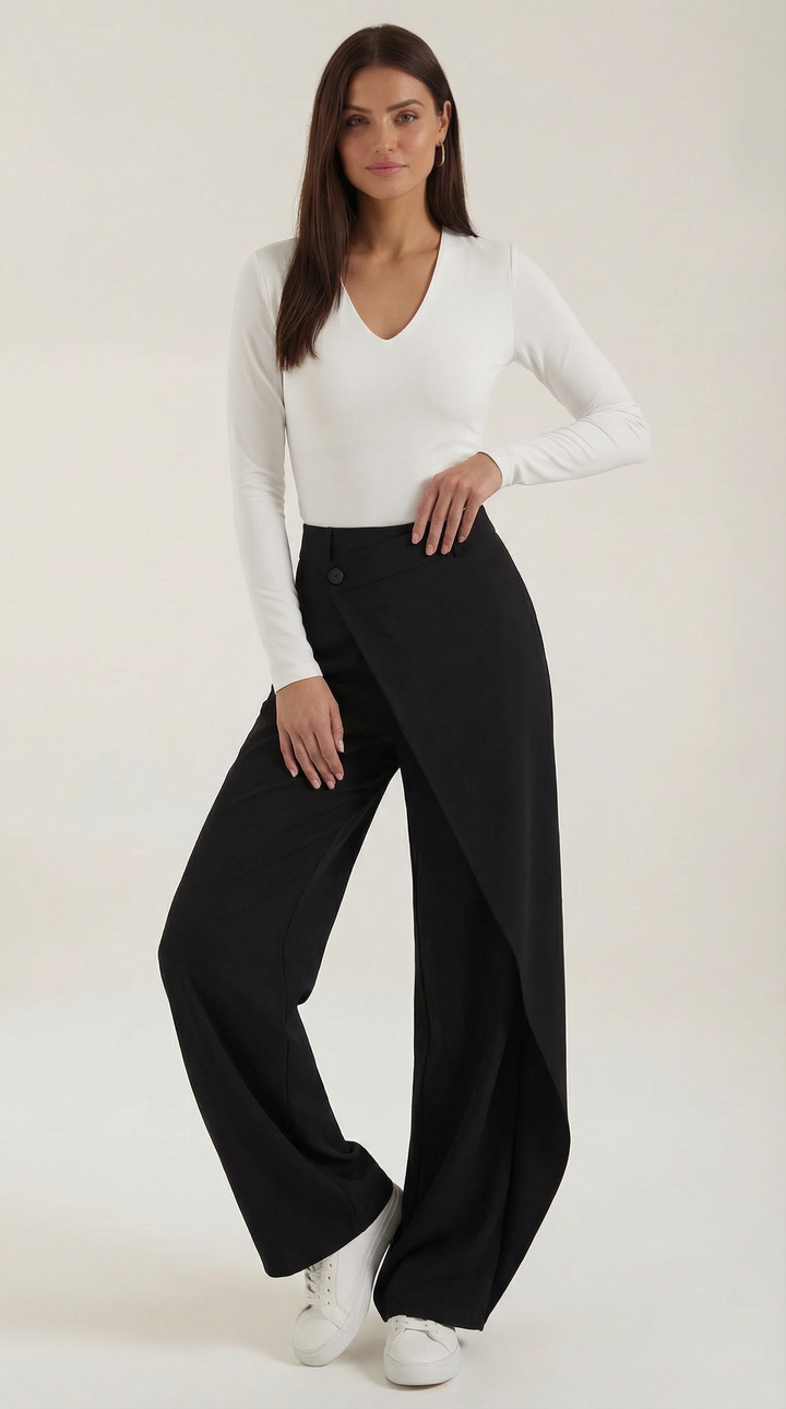 Asymmetrische Denim Broek