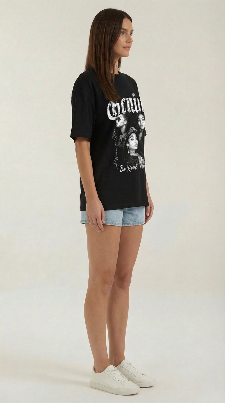 'Jessamine' Oversized T-shirt met Grafisch Ontwerp