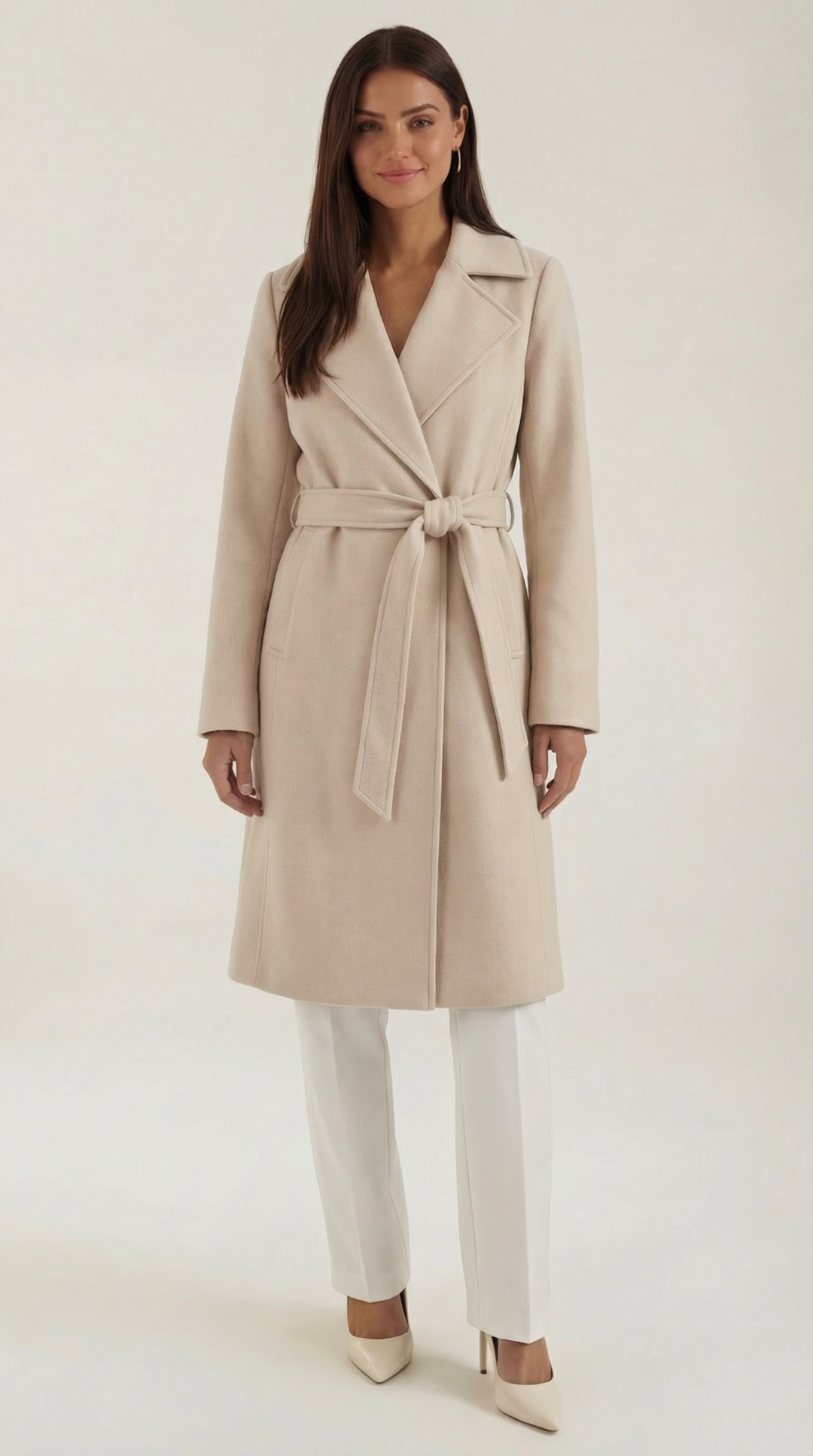 Wollen Trenchcoat Joyce met Riem