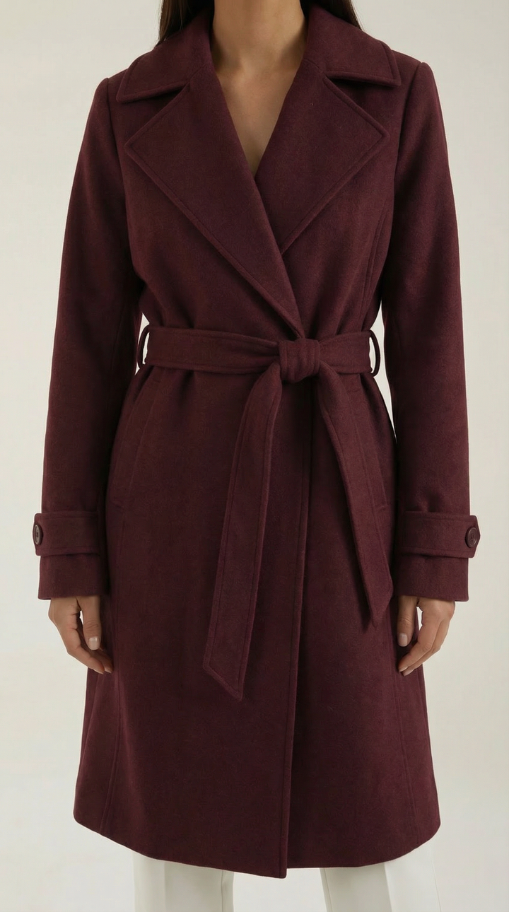 Wollen Trenchcoat Joyce met Riem