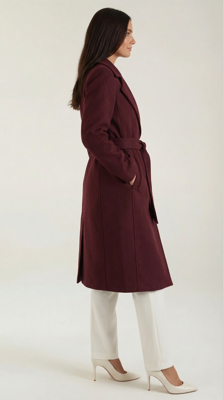 Wollen Trenchcoat Joyce met Riem