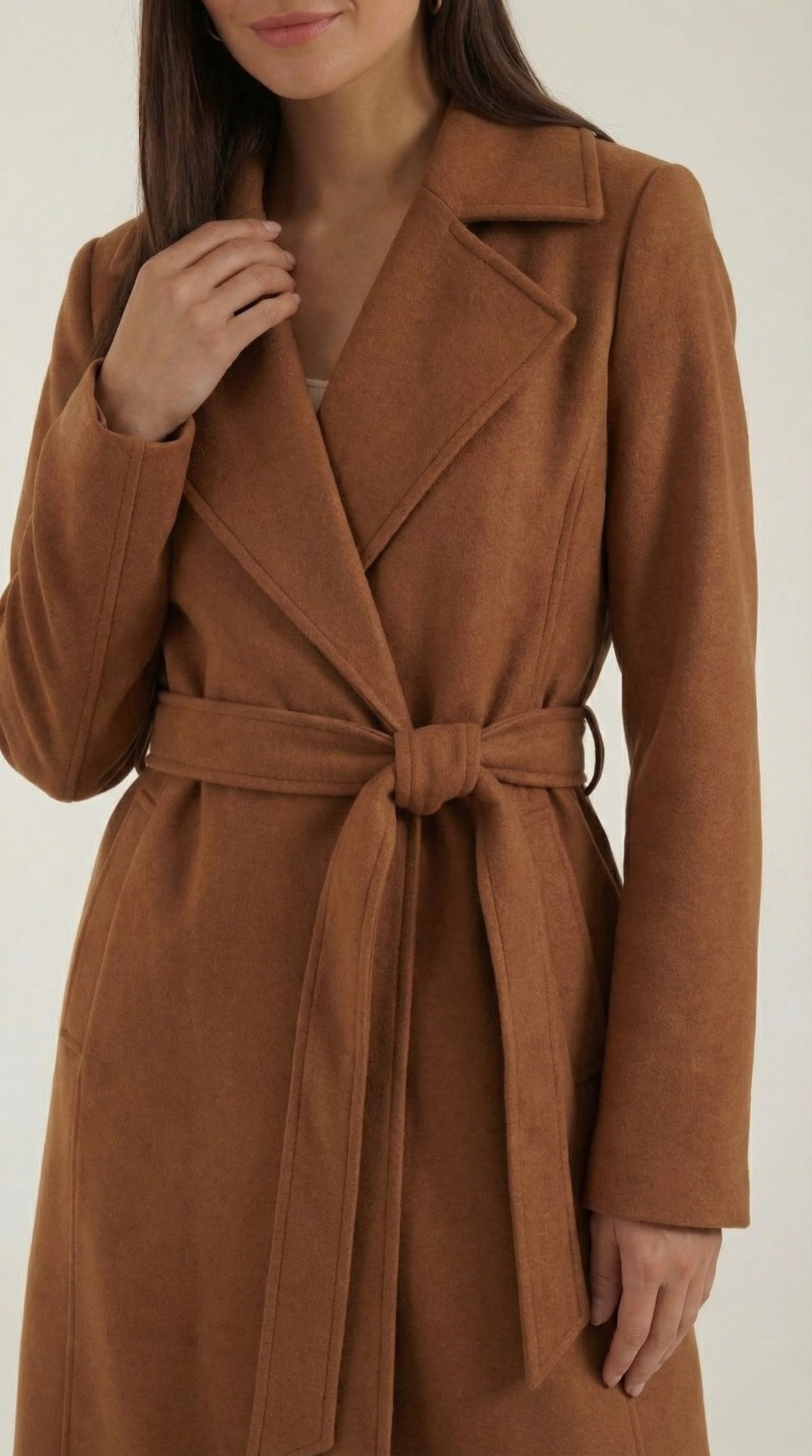 Wollen Trenchcoat Joyce met Riem