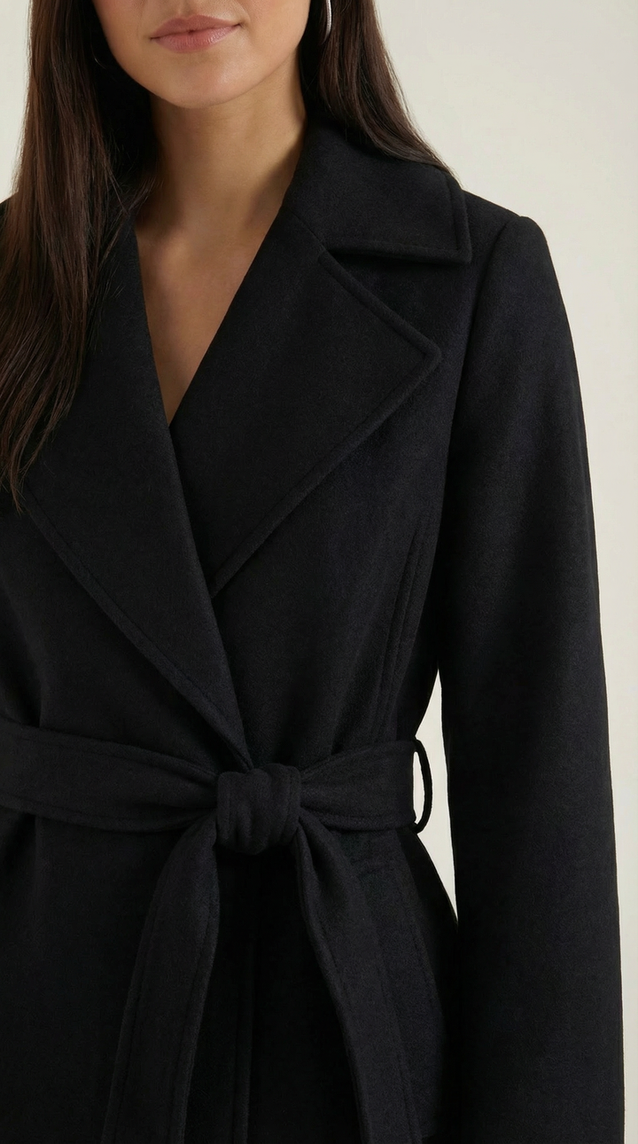 Wollen Trenchcoat Joyce met Riem