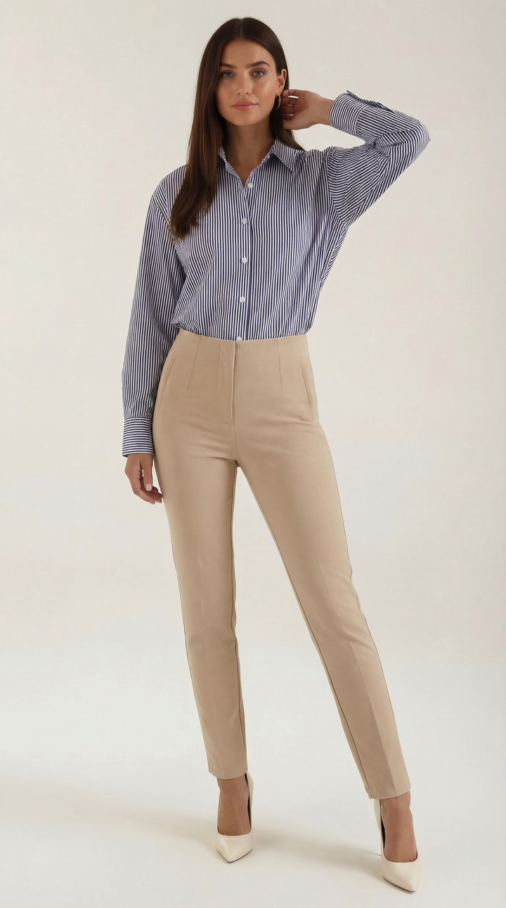 Juliana Gestreepte Lange Mouwen Blouse