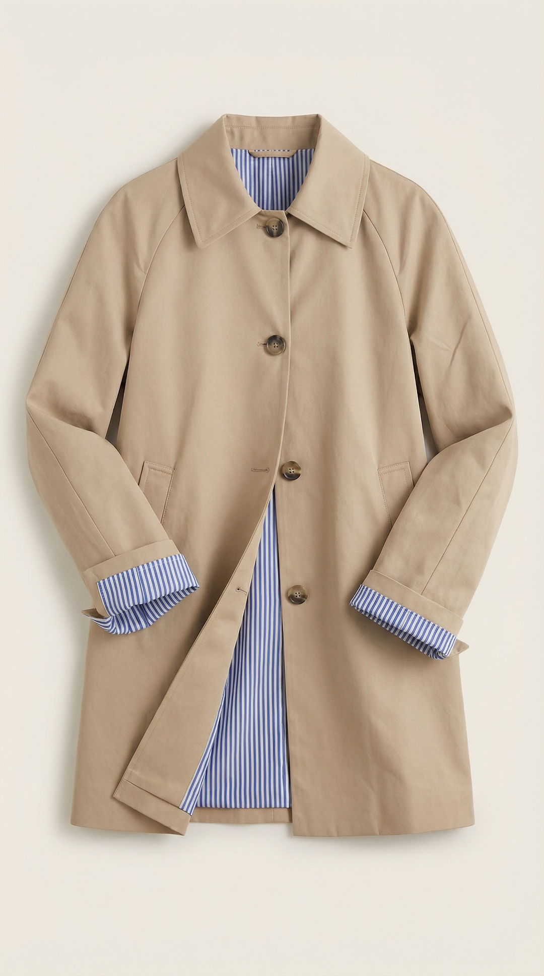 Elegante trenchcoat met gestreepte voering Lindsay
