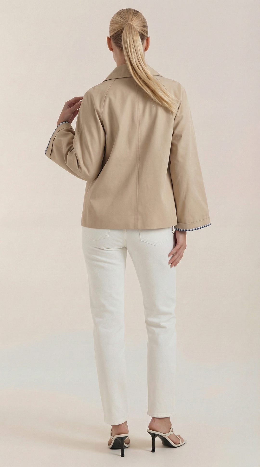 Elegante trenchcoat met gestreepte voering Lindsay
