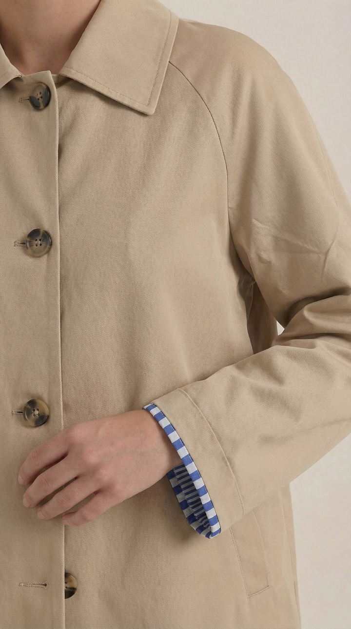 Elegante trenchcoat met gestreepte voering Lindsay