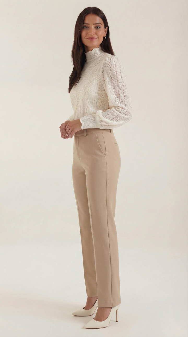 Loretta Gestructureerde Lange Mouwen Blouse