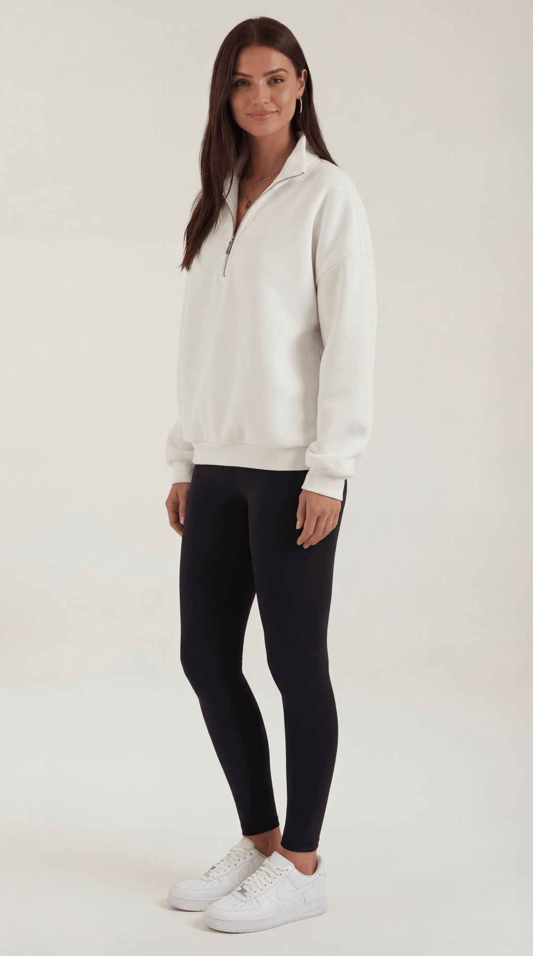 Lori Oversized Trui met 1/4 Rits Kraag