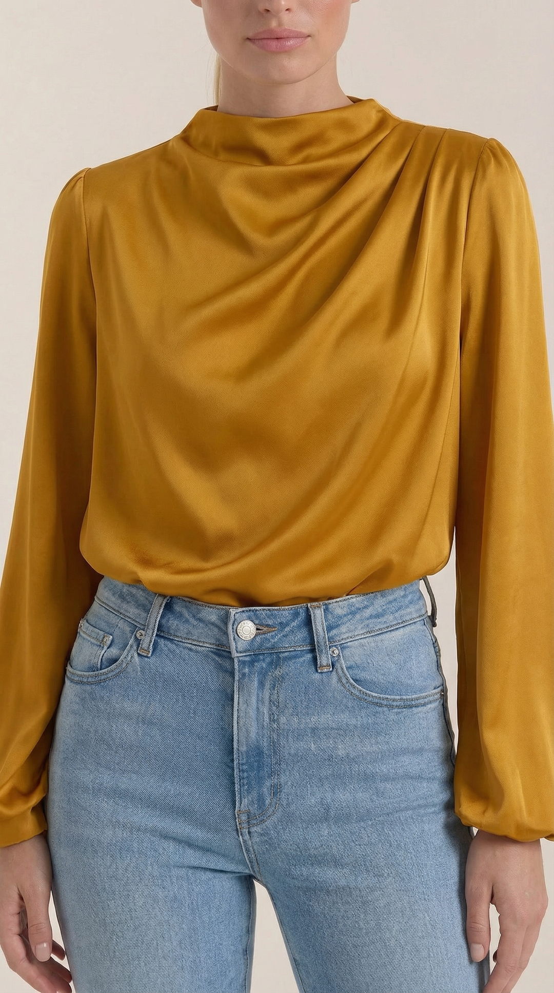 Marcia Draped Lange Mouwen Blouse