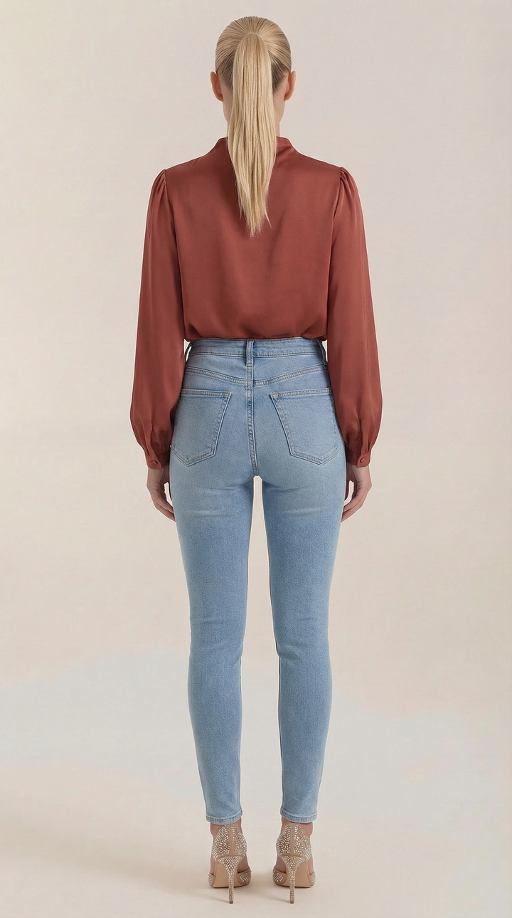 Marcia Draped Lange Mouwen Blouse