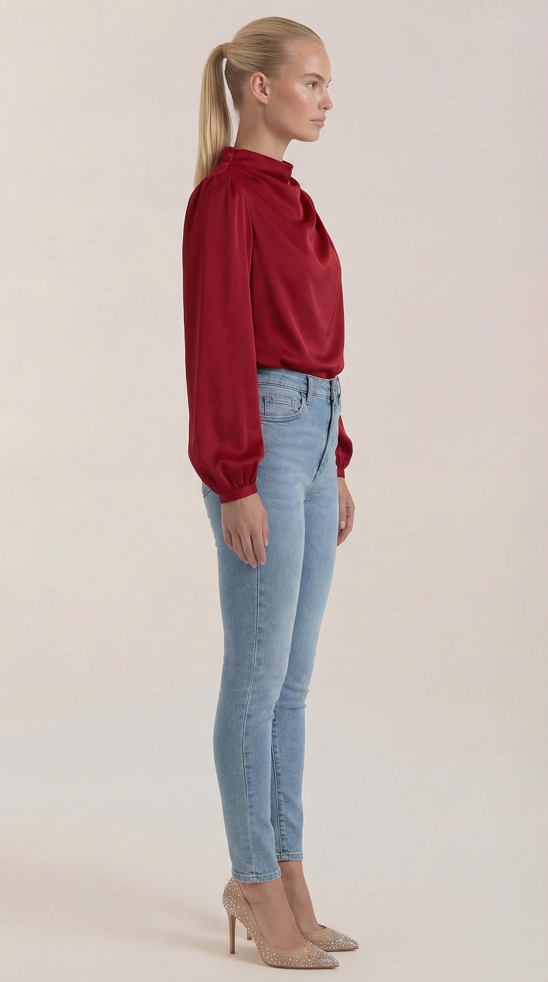Marcia Draped Lange Mouwen Blouse