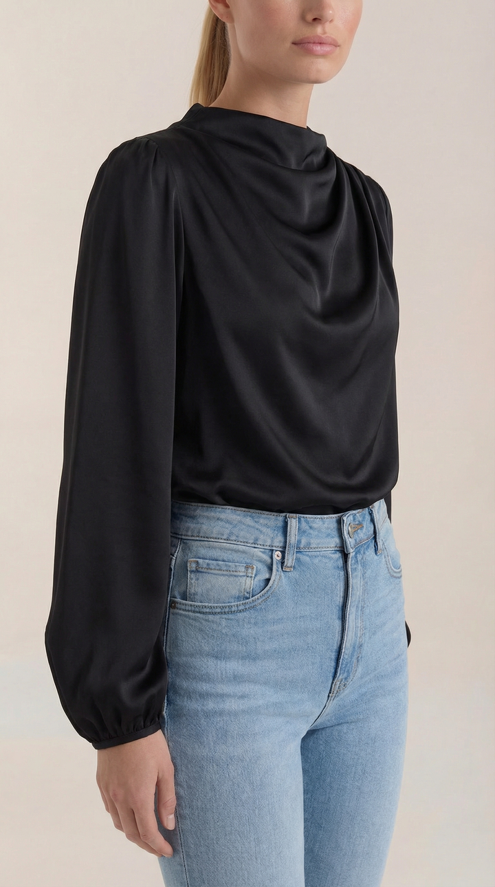 Marcia Draped Lange Mouwen Blouse
