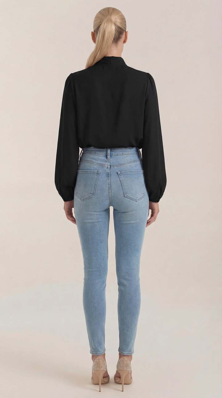 Marcia Draped Lange Mouwen Blouse