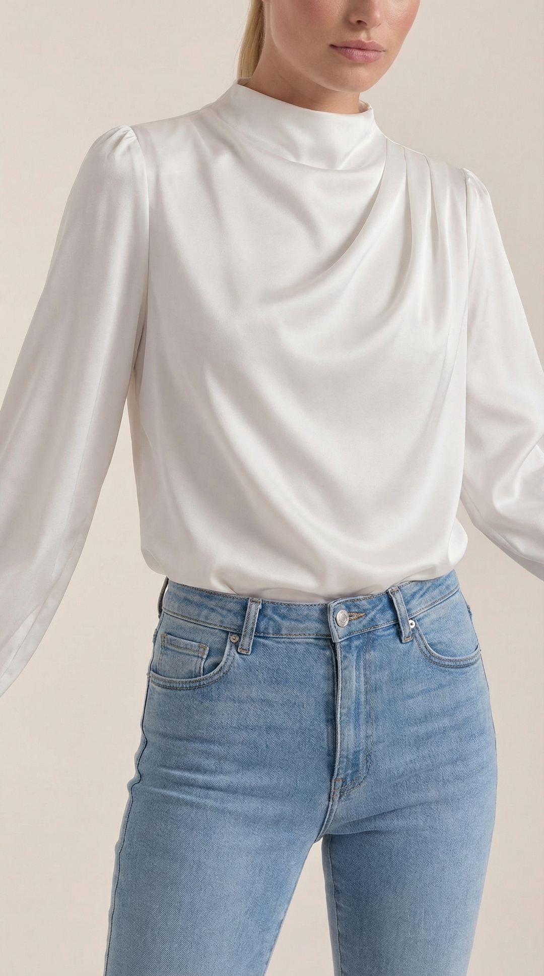 Marcia Draped Lange Mouwen Blouse