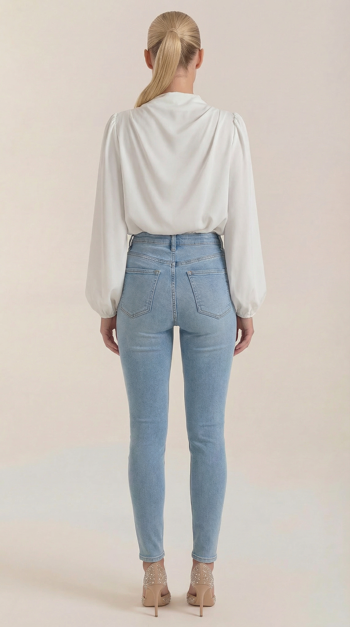 Marcia Draped Lange Mouwen Blouse