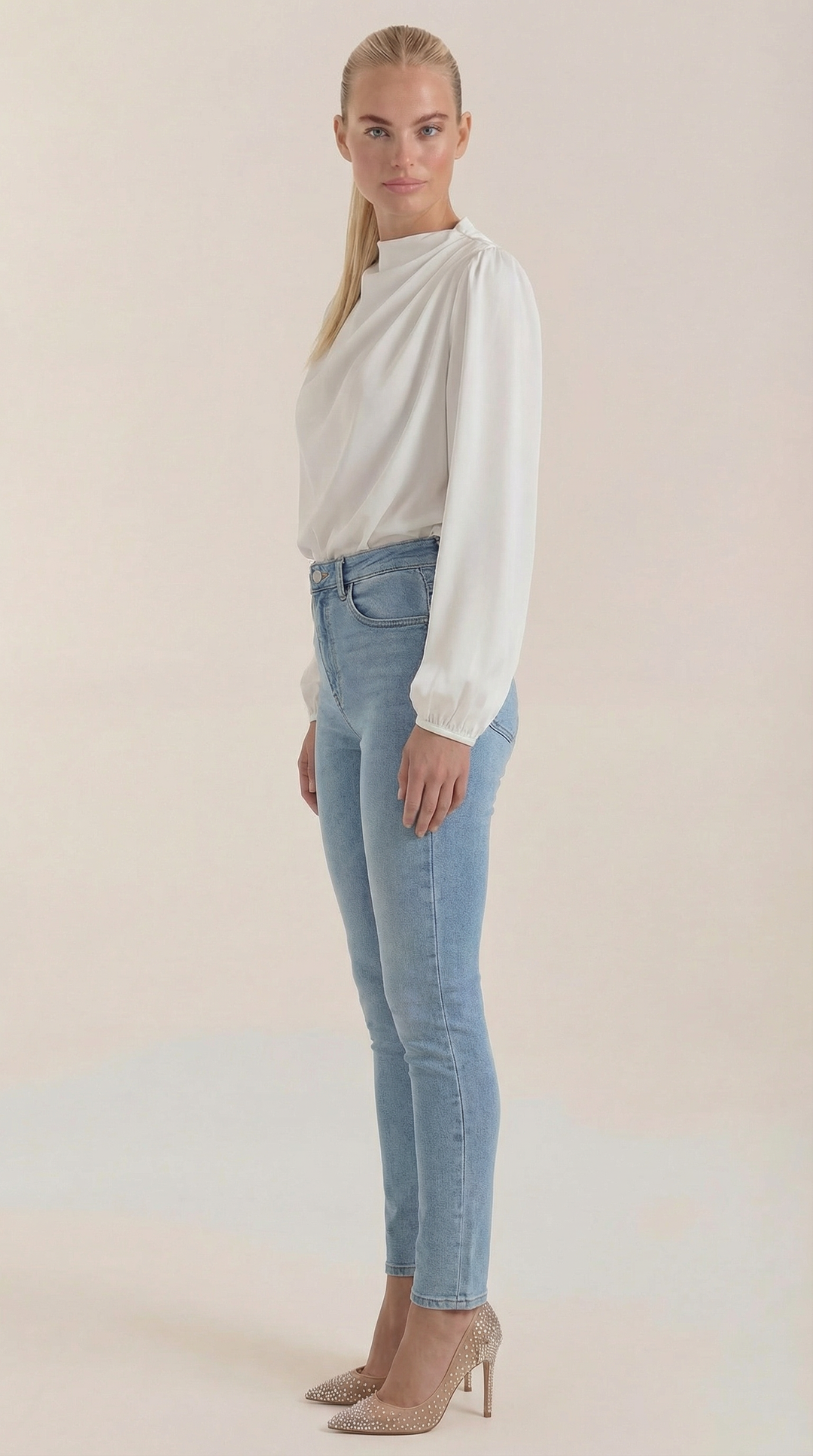 Marcia Draped Lange Mouwen Blouse