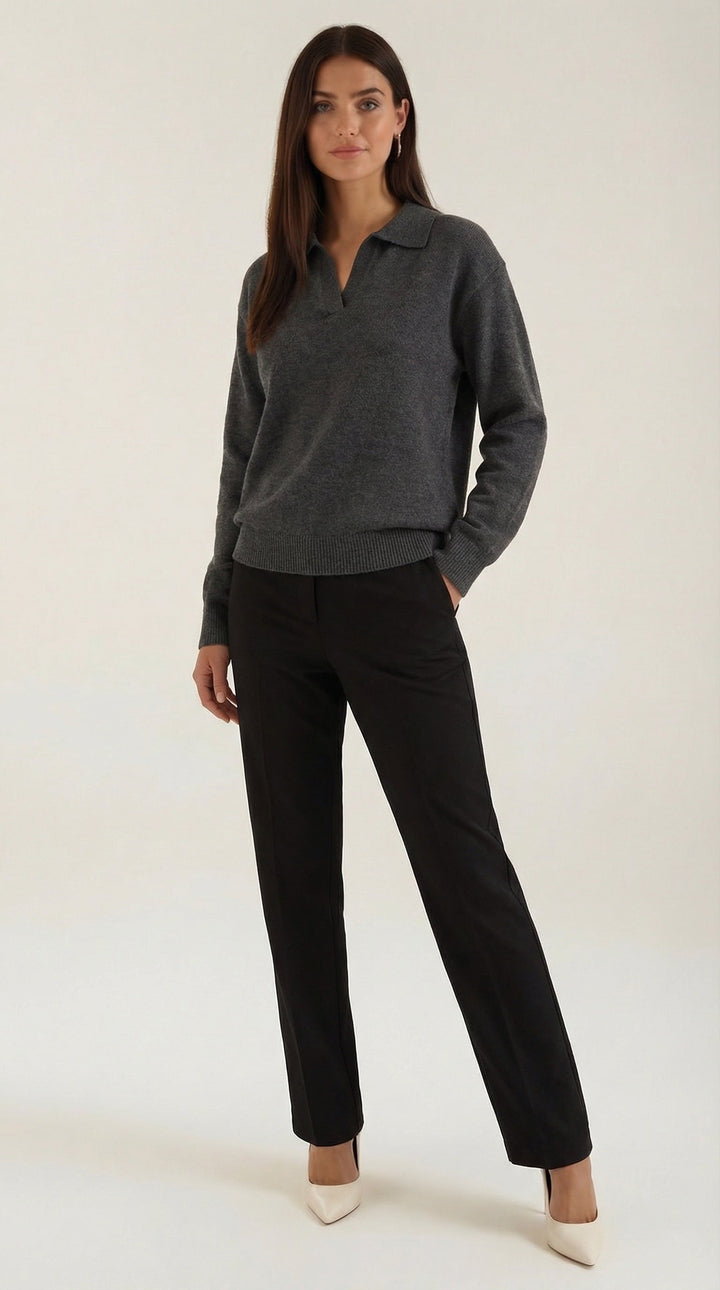 'Margaret' Casual Polo met V-hals