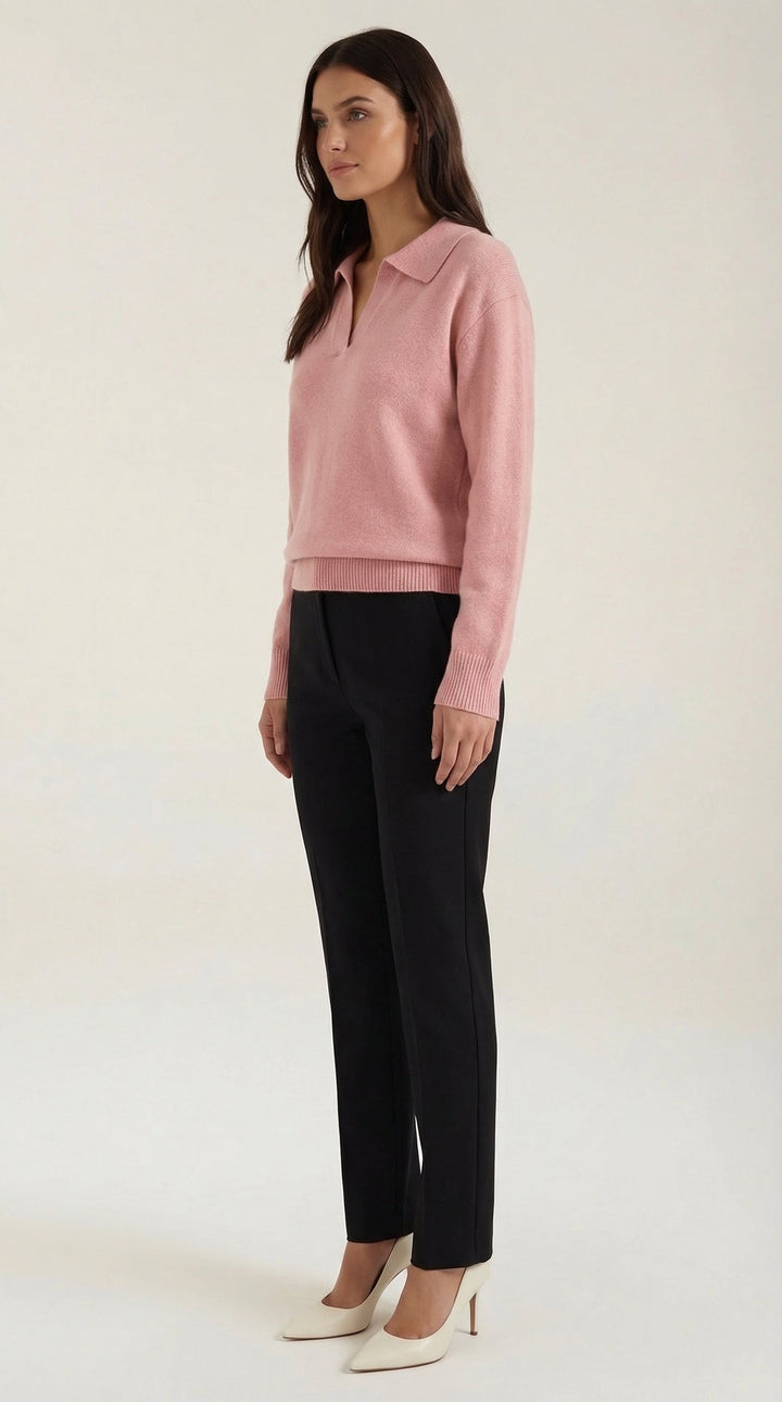 'Margaret' Casual Polo met V-hals