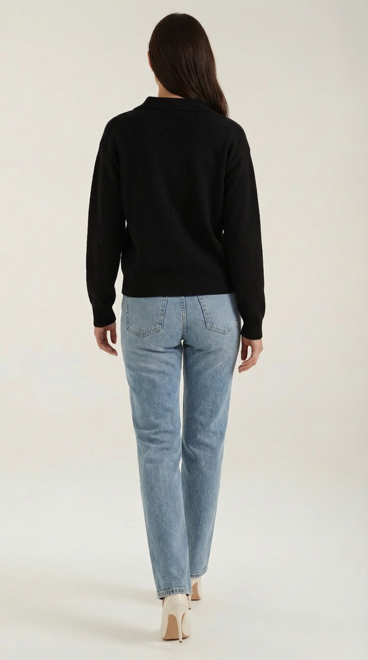 'Margaret' Casual Polo met V-hals