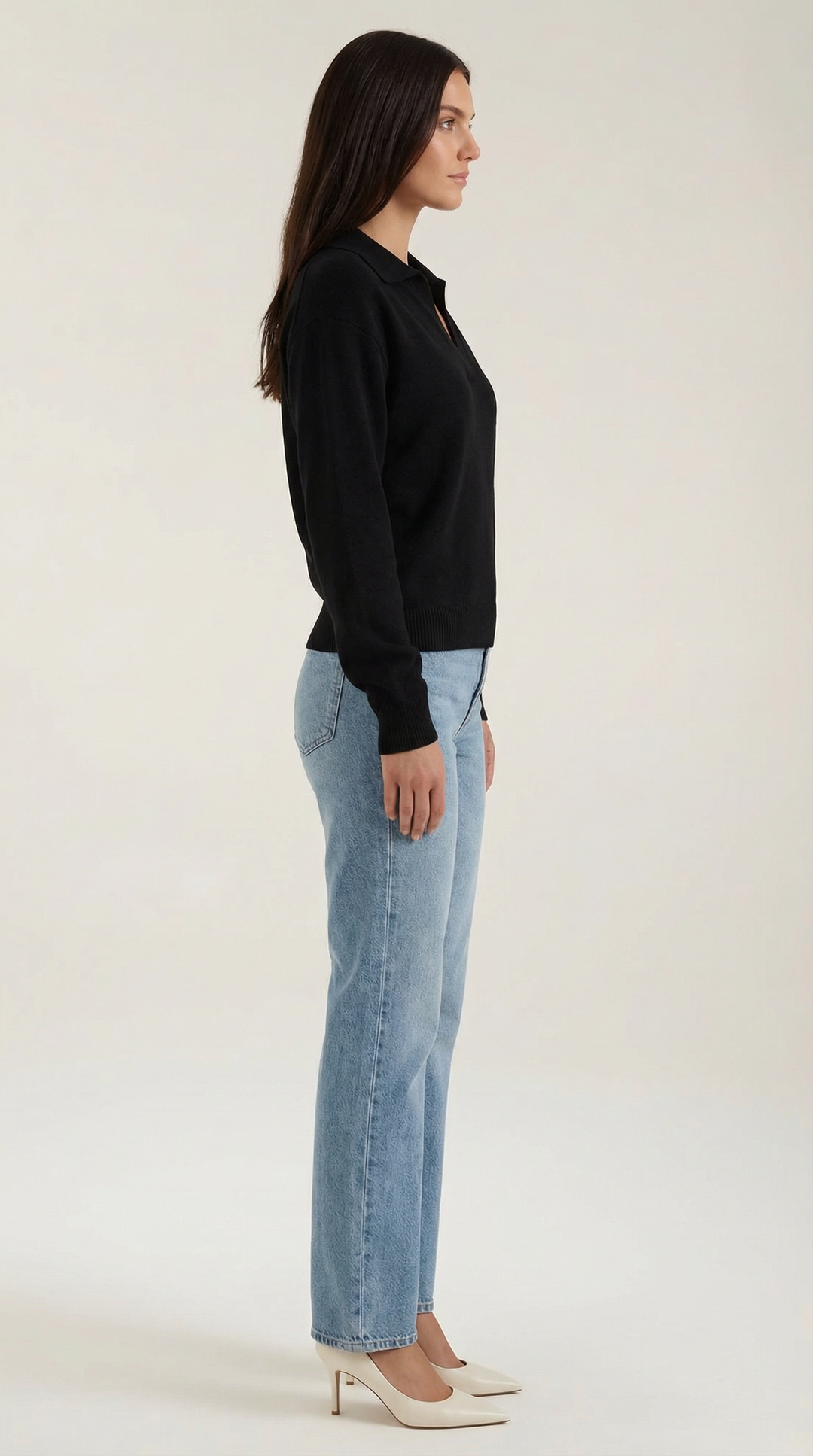 'Margaret' Casual Polo met V-hals