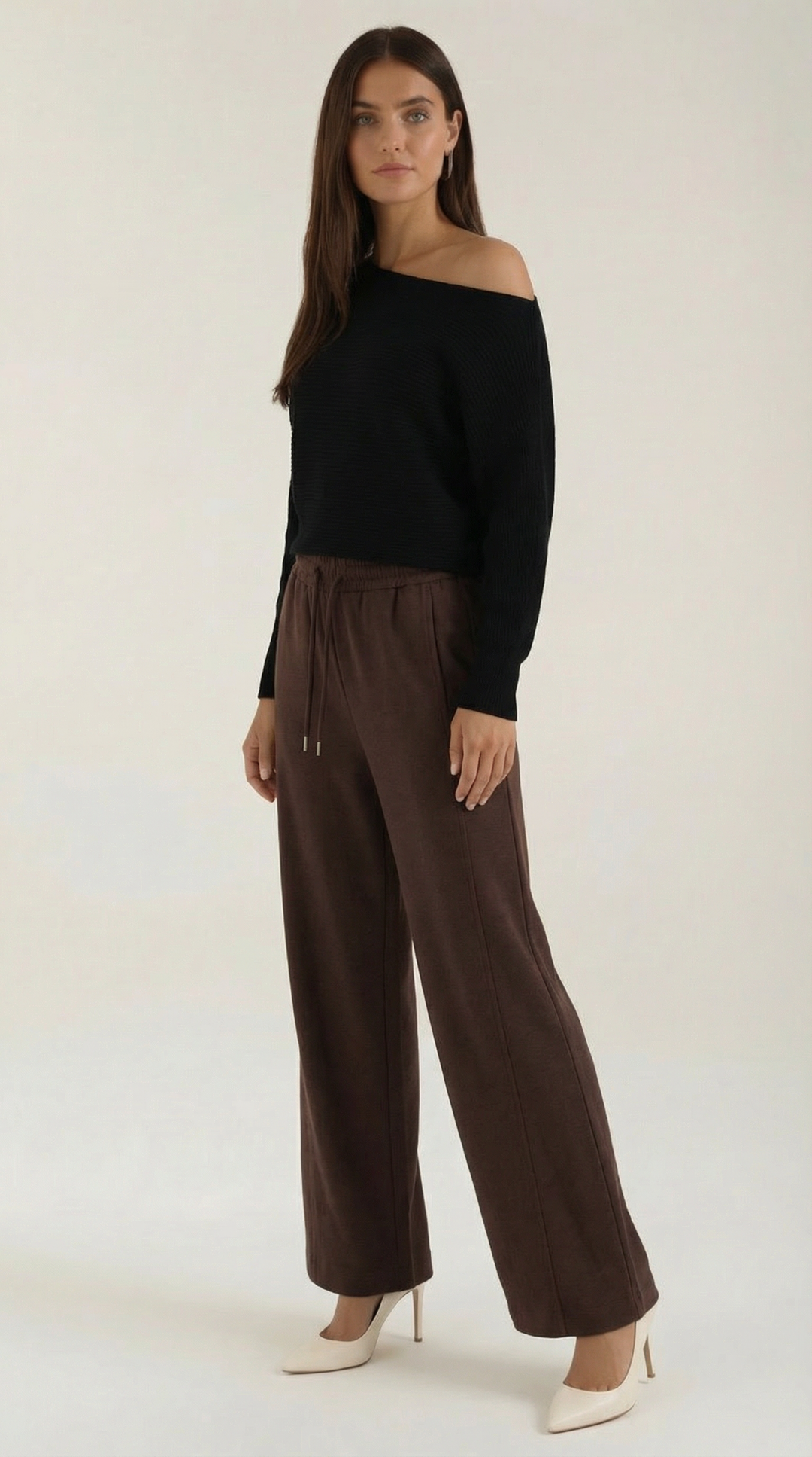 Mildred Off-Shoulder Gebreide Trui