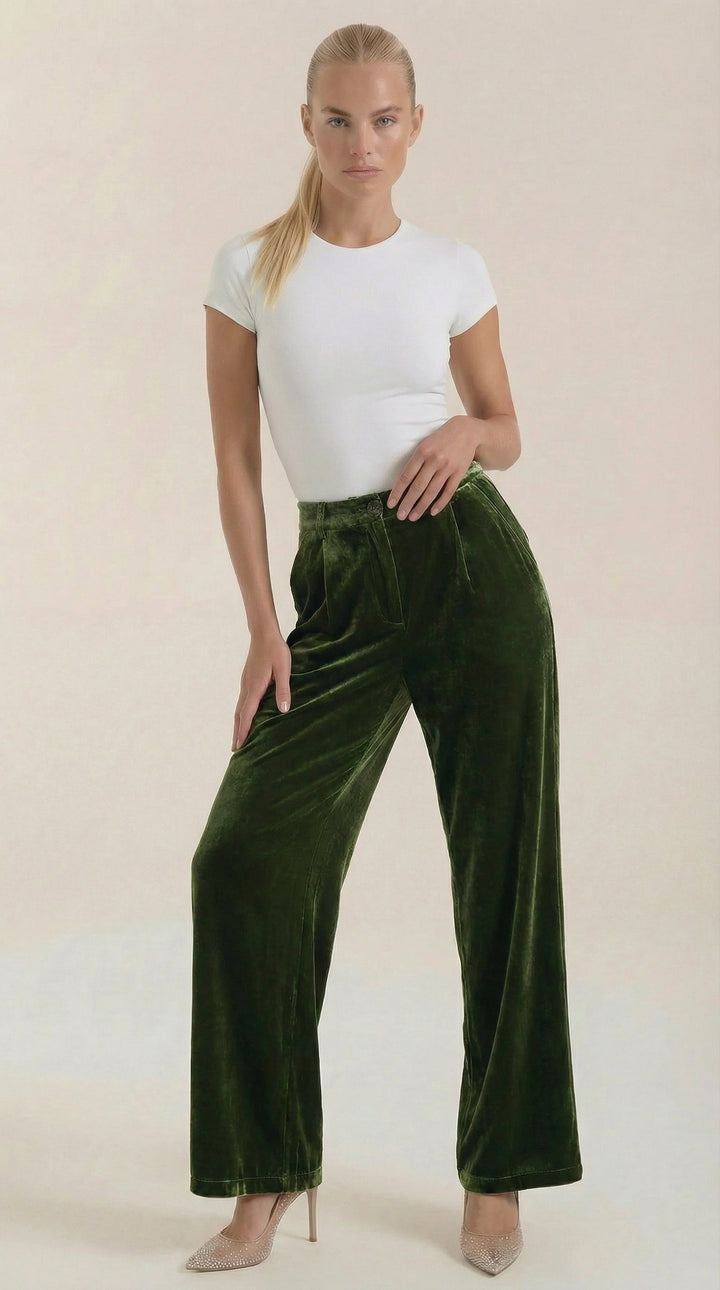 Nadine Fluwelen Wijd-Pantalon