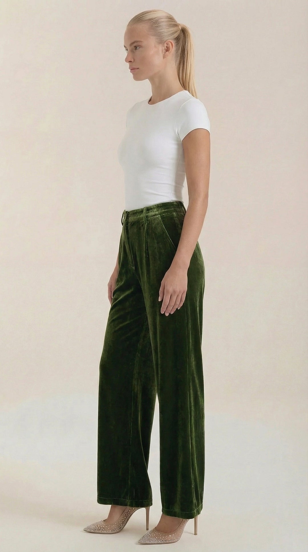 Nadine Fluwelen Wijd-Pantalon