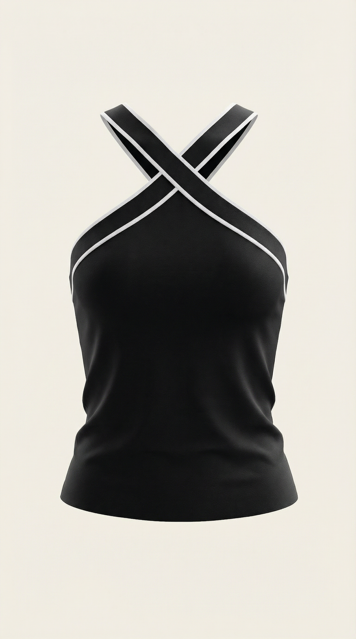 Nia Halter Top met Verweven Ontwerp
