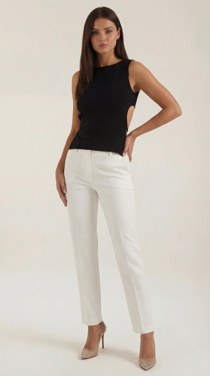 Opal Mouwloze Top met Uitsnijdingen