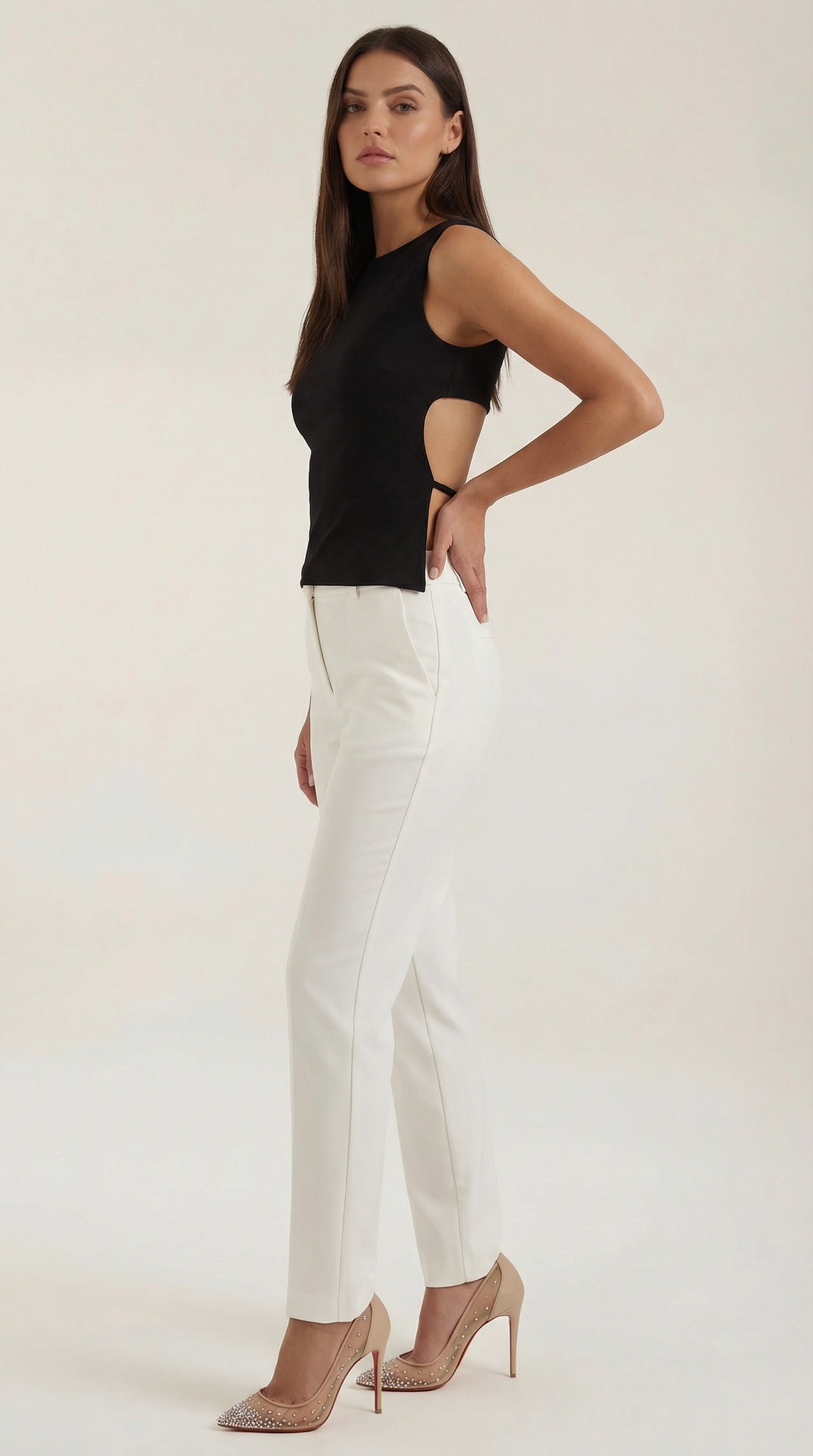 Opal Mouwloze Top met Uitsnijdingen