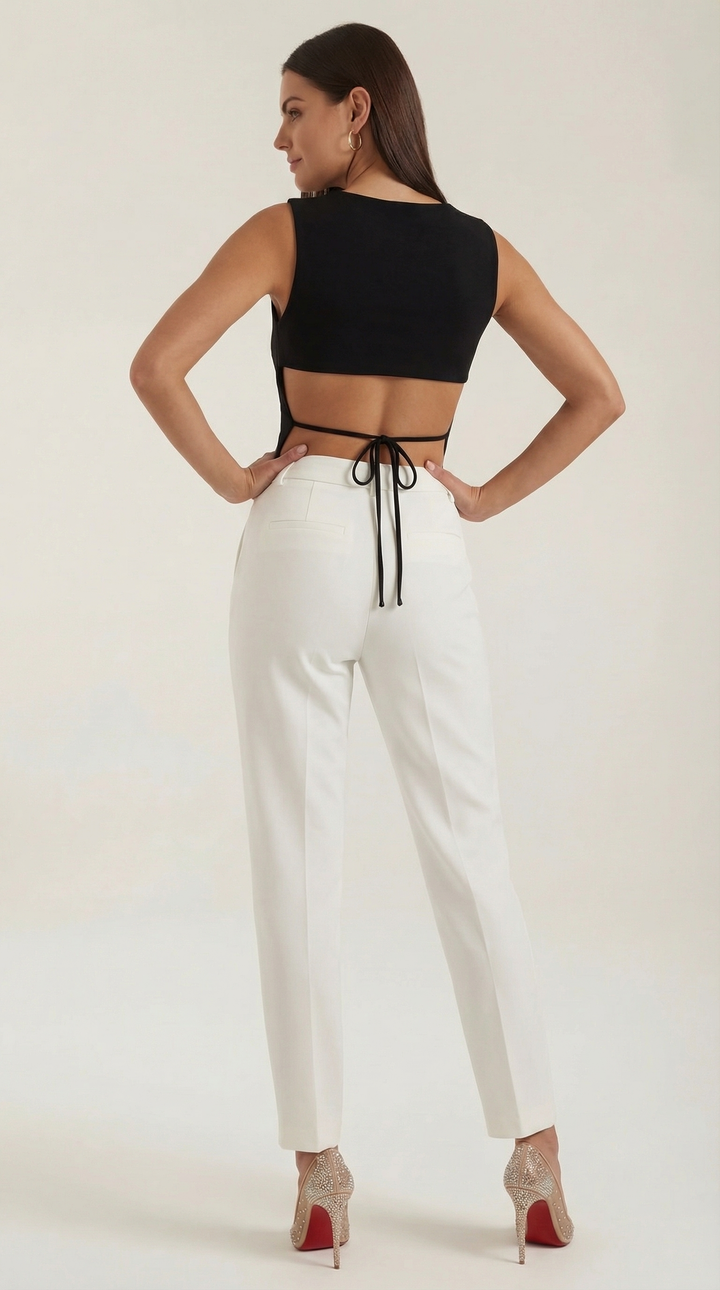 Opal Mouwloze Top met Uitsnijdingen